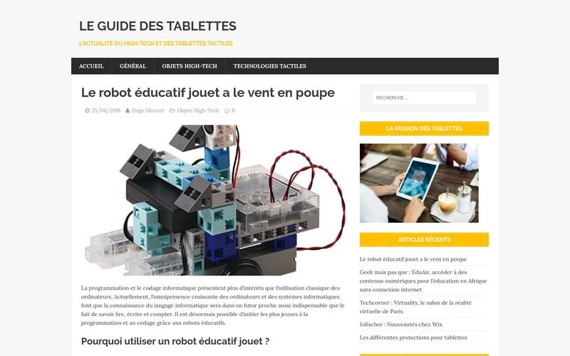Le robot éducatif jouet a le vent en poupe