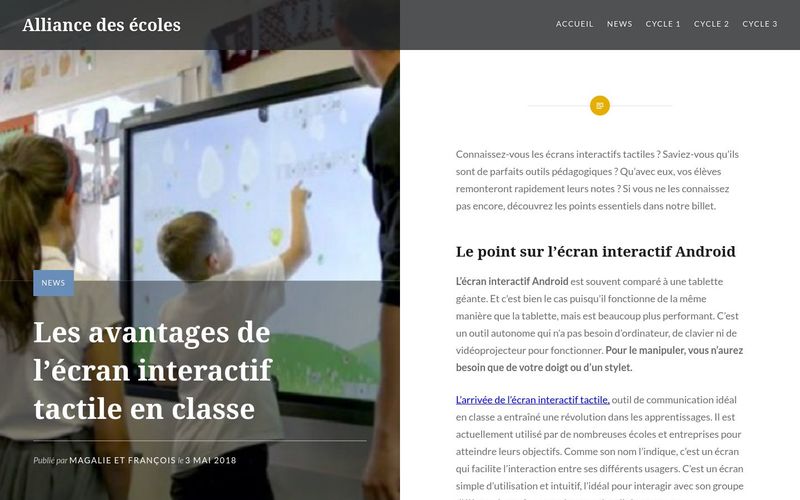 Les avantages de l'écran interactif tactile en classe